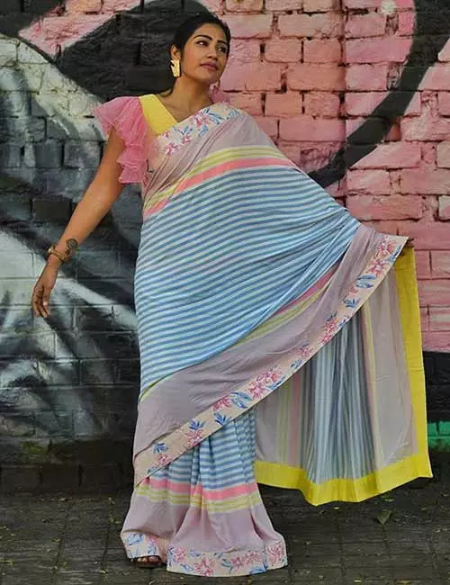  The Summer-Inspired Striped Saree