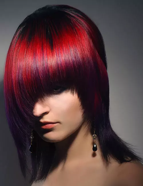 9. Bright Red With Purple Tips 