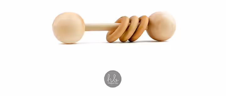 Organic Wood Montessori Style Baby Rattle