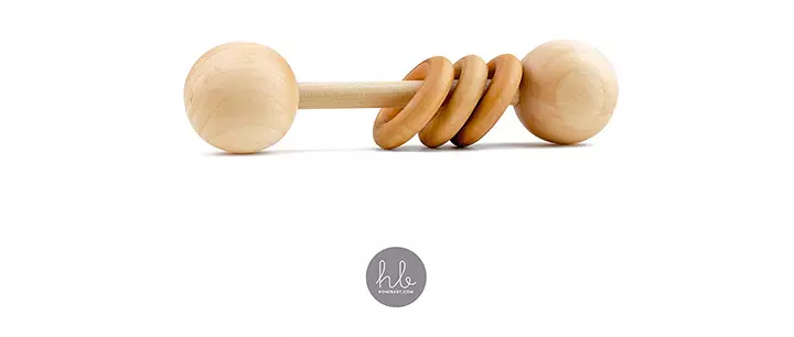 Organic Wood Montessori Style Baby Rattle