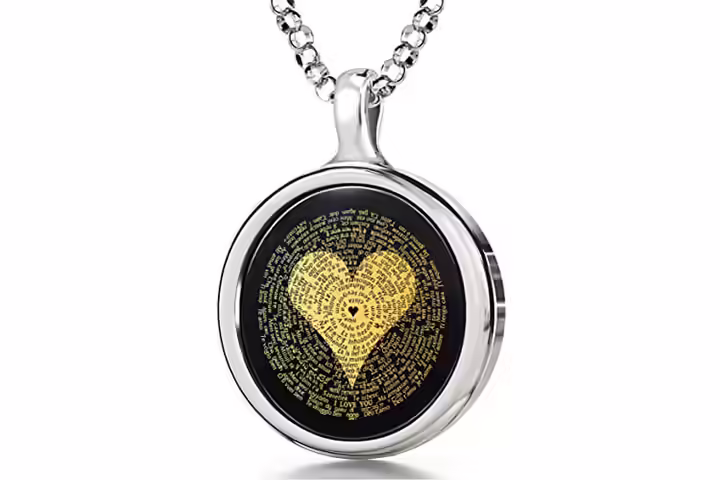 24K Gold Inscribed I Love You Pendant From Nano Jewelry