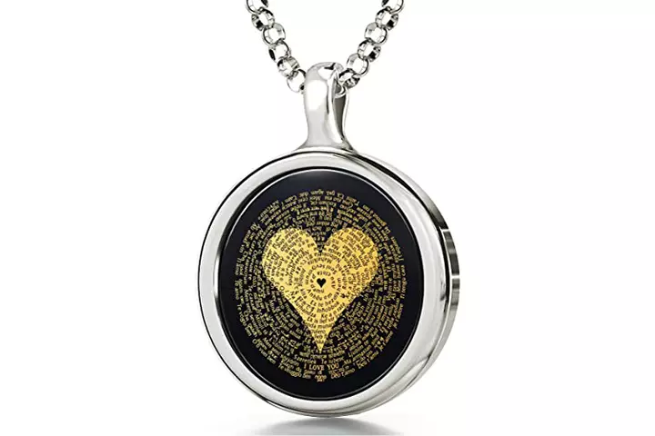 24K Gold Inscribed I Love You Pendant From Nano Jewelry