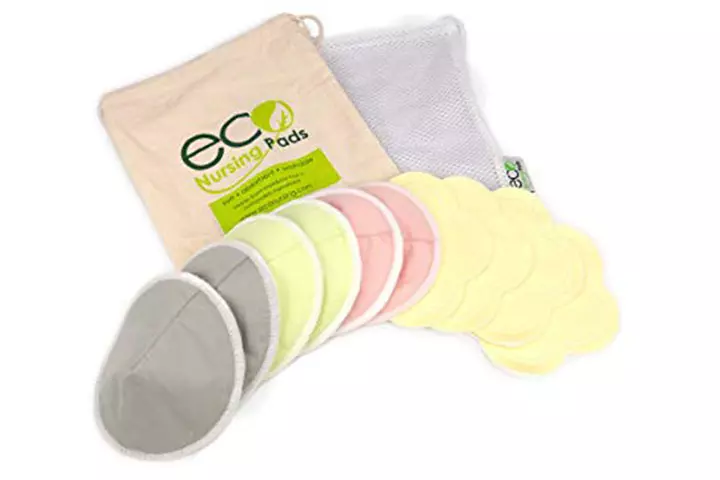 EcoNursingPads Contoured Washable Reusable Bamboo Nursing Pads