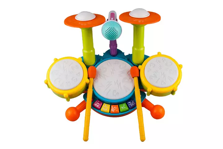 Rabing Kids Drum Set Beats Flash Light Toy