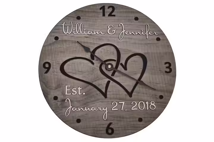 The Wood Clock Shop Personalized Wall Clock