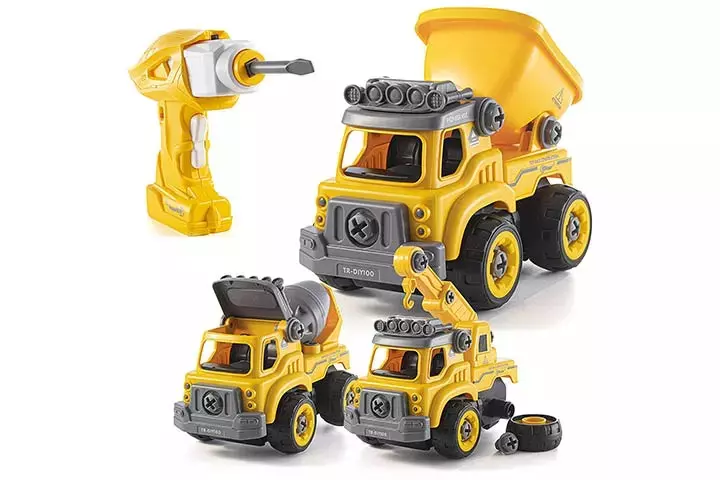 Top Race Three-In-One Construction Truck Take Apart Toy