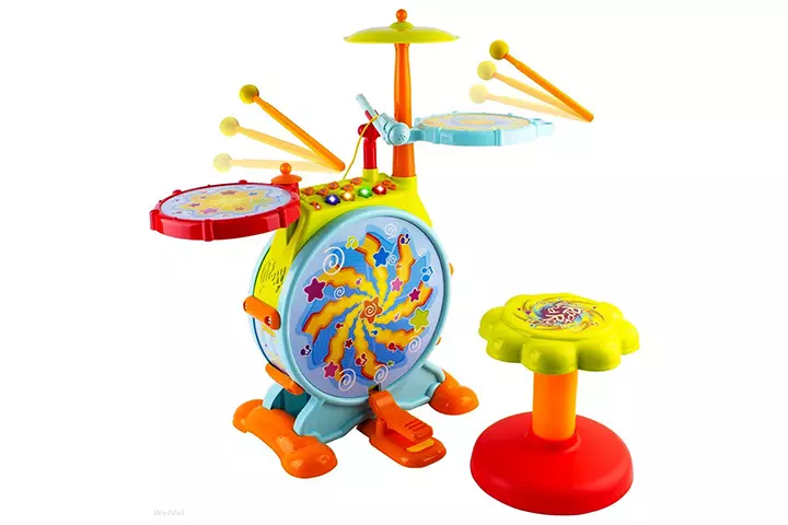 WolVol Electric Big Toy Drum Set for Kids