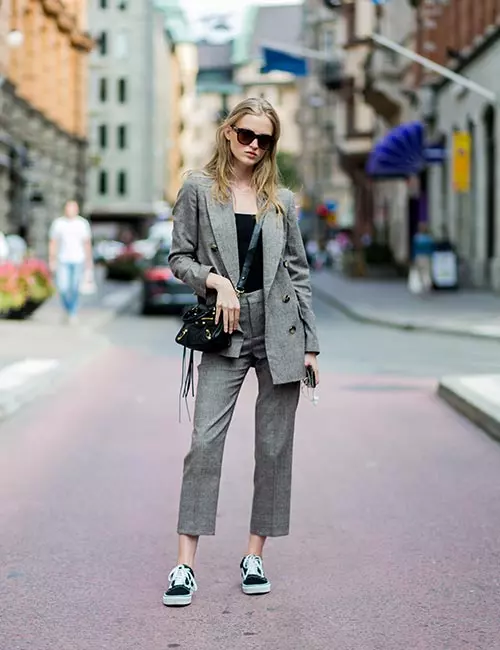 Gray Pants With Black Shoes