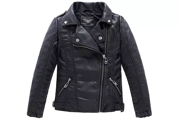 LJYH Boy Faux Leather Motorcycle Jacket