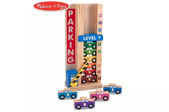 Melissa & Doug Stack & Count Wooden Parking Garage