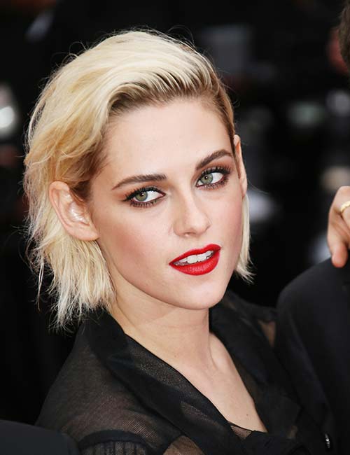 Pulled-Back Bob With Dark Roots