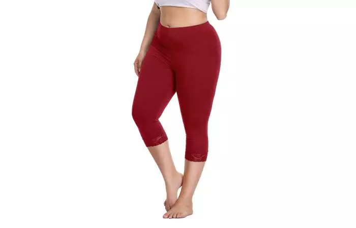 8. Raddzo Women's Plus Size Capri Cropped Leggings