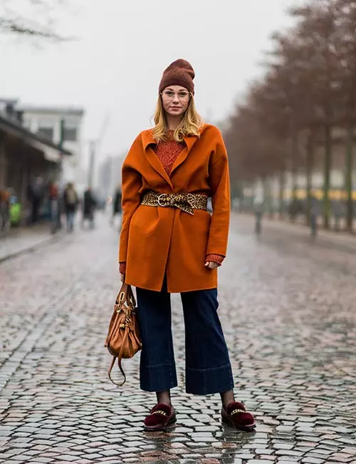 Boyfriend Jeans With Overcoat And Beanie