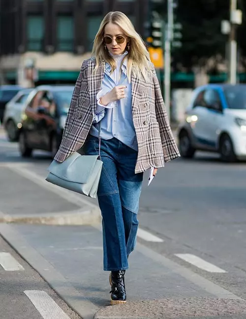 Checked Blazer With Boyfriend Jeans