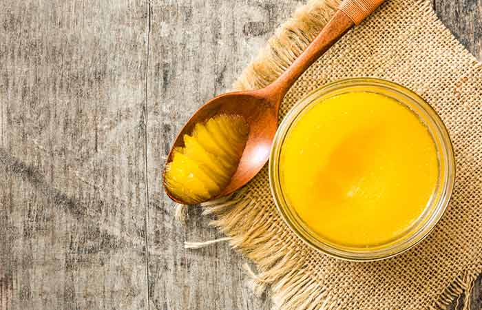 Clarified butter ghee and sugar