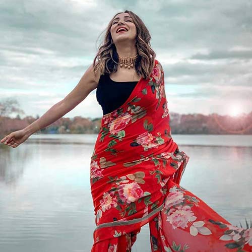 Contemporary print saree Contemporary print saree