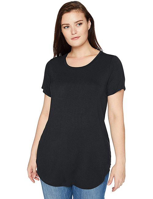 Open Crew Neck Tunic Daily Ritual Women's Plus-Size Jersey Short-Sleeve Open Crew Neck Tunic
