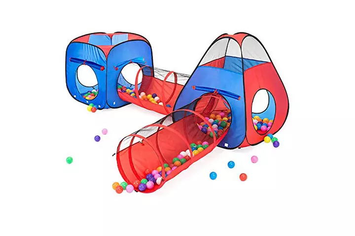 Kiddzery 4pc Kids Play tent Pop Up Ball Pit