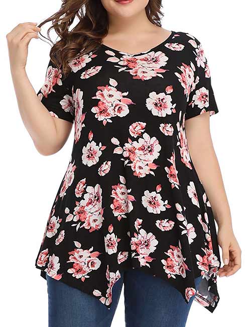 V-Neck Tunic Top LARACE Women Casual V-Neck Tunic Top