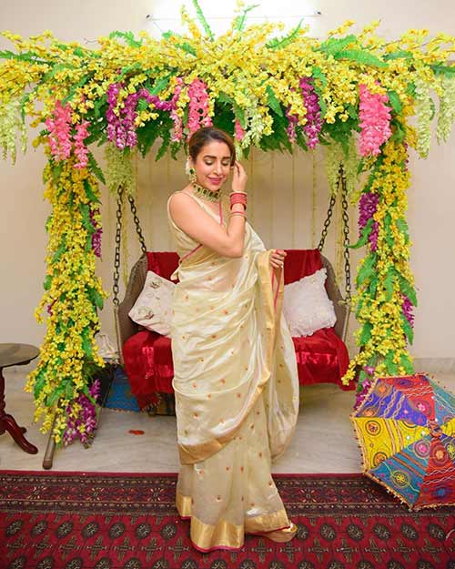 Pastel and gold saree Pastel and gold saree