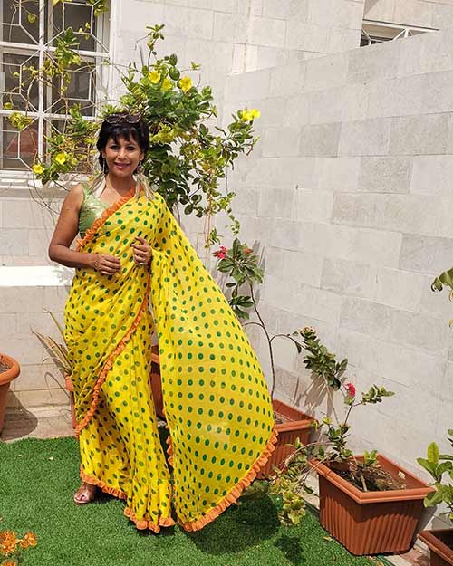 Polka dotted saree Polka dotted saree
