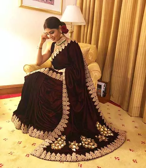 Rich velvet saree