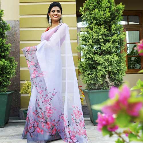 Solid bubblegum love saree Solid bubblegum love saree