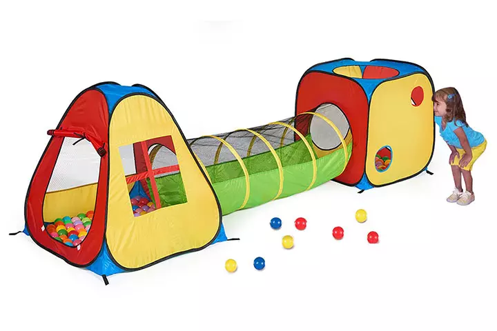 UTEX 3-in-1 Pop Up Play Tent with Tunnel, Ball Pit