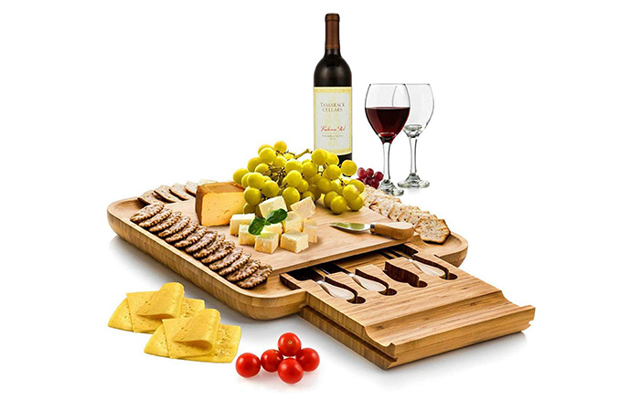 Bamboo Cheese Board Set Bambusi Premium Bamboo Cheese Board Set