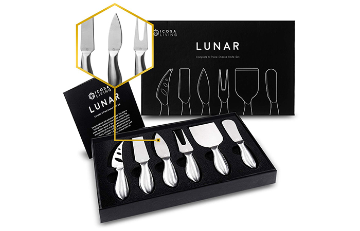 Cheese Knife Set LUNAR Premium 6-Piece Cheese Knife Set