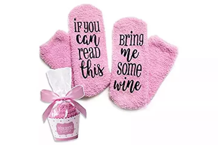 Luxury Wine Socks with Cupcake Gift Packaging