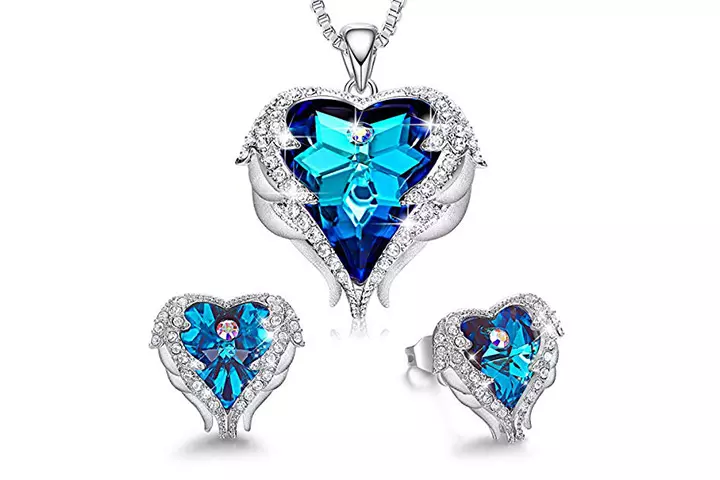 CDE Angel Wing Heart Necklaces and Earrings