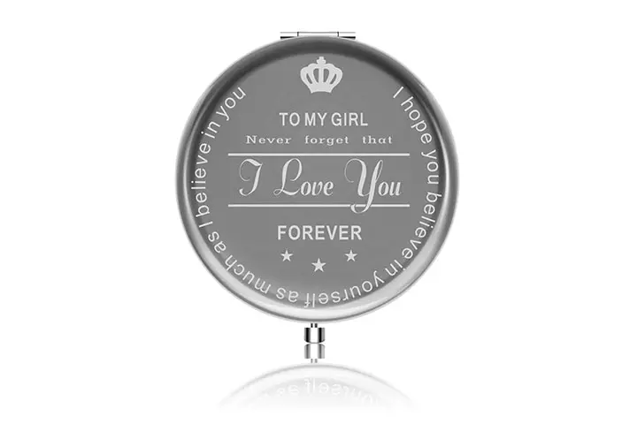 Engraved Anniversaries Gift – Double Sided Round Mirror