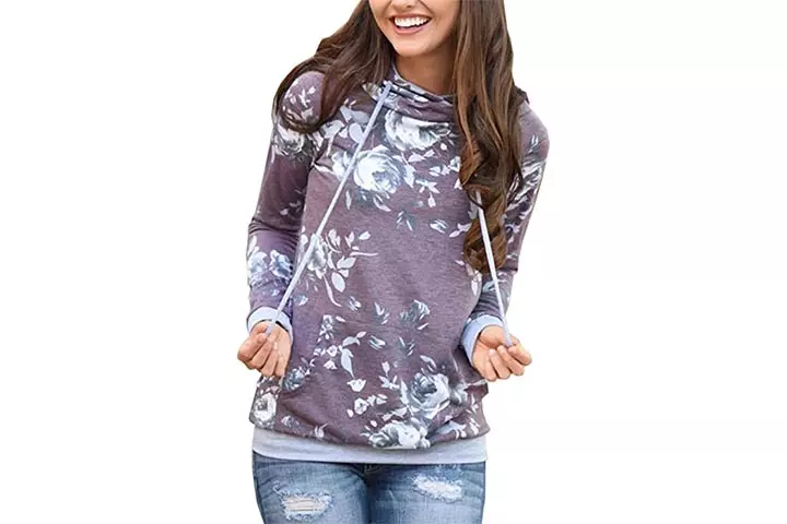 Angashion Floral Printed Sweatshirt