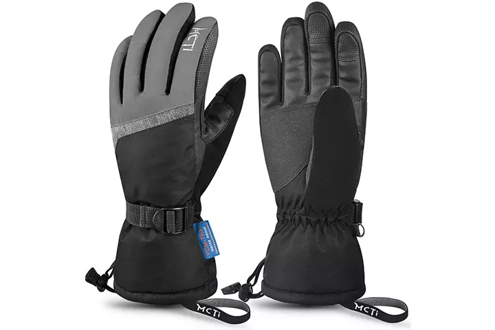 MCTi Ski Gloves, With Wrist Leashes And 3m Thinsulate