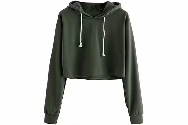 MakeMeChic Crop Top Hoodie-1
