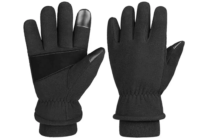 OZERO Winter Gloves -30°F Cold Proof Thermal Glove Warm Fleece Insulated Lamb Wool