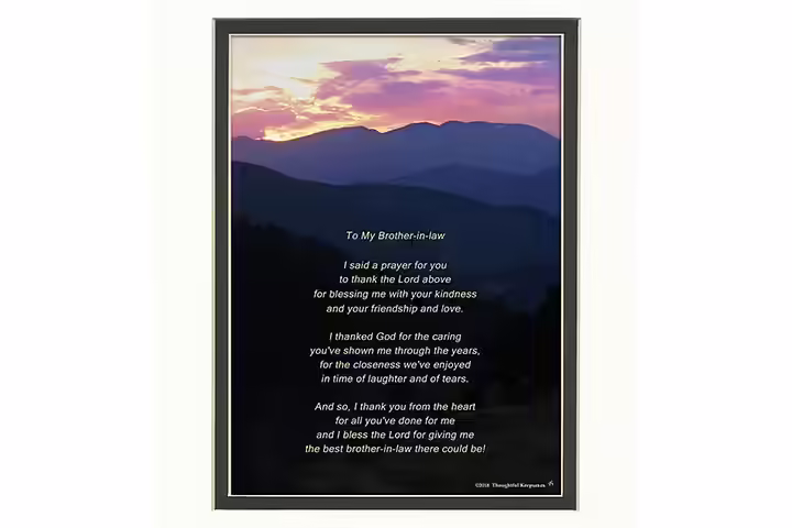 Thank You Prayer For Best Brother-in-law, With A Sunset Photo