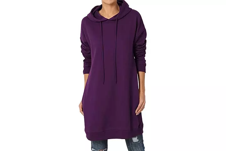 TheMogan Long Tunic Hoodie