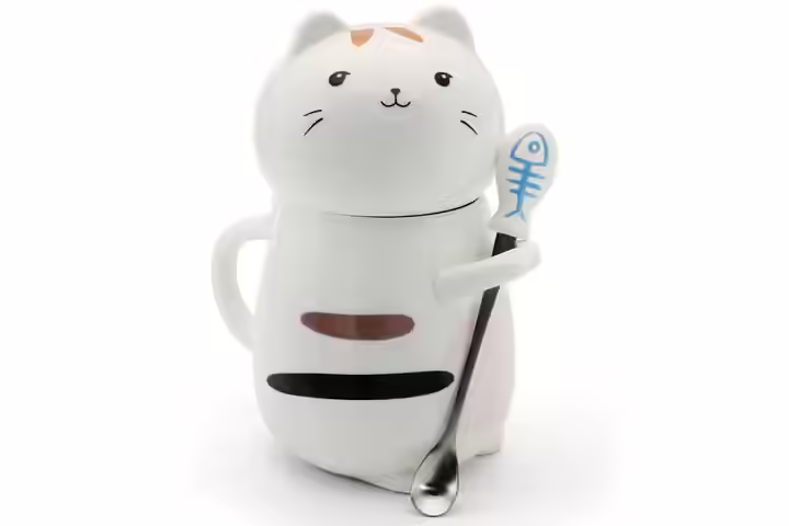 Asmwo Cute 3D Cat Funny Ceramic Tea Mug