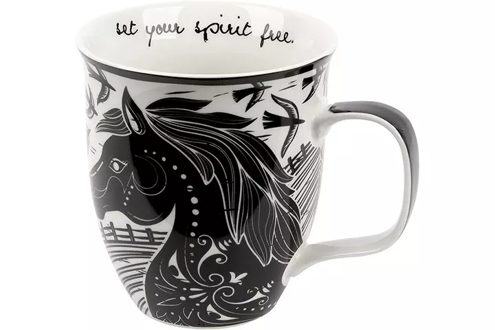 Black and White Boho Horse Mug From Karma Gifts