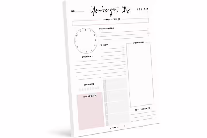 Bliss Collections Daily Planner Tear Off Pad