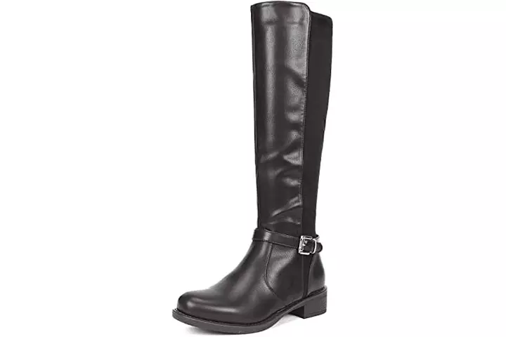 Dream Pairs Women's Side Zipper Fashion Knee High Riding Boots