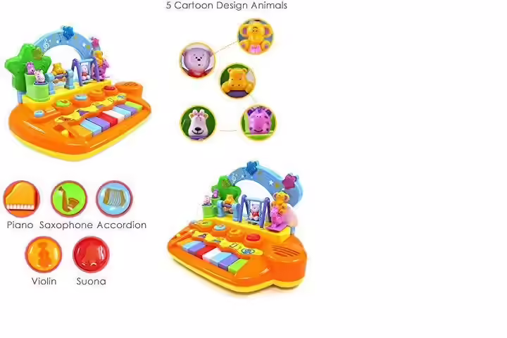 Erlik Amazing Baby Piano Gift with Dancing Animal