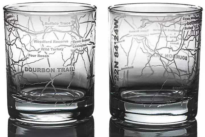 Greenline Goods Bourbon Trail Kentucky Etched 10oz Tumbler (Set of 2)