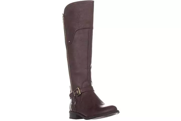 Guess Womens Harson 5 Wide Calf Faux Leather Riding Boots