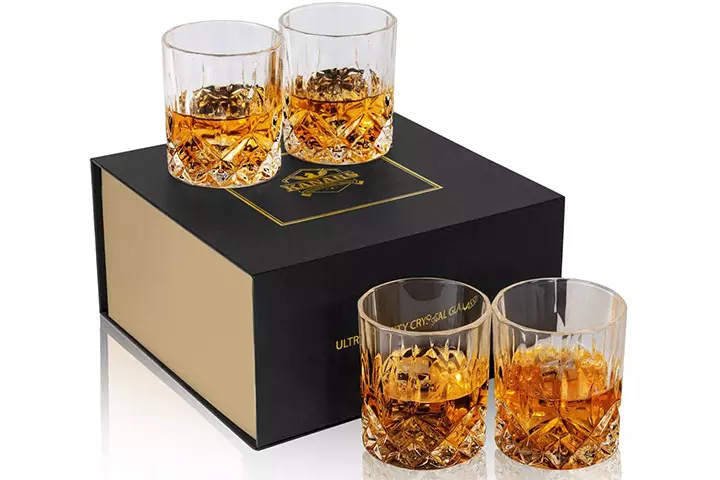 KANARS Old Fashioned Whiskey Glasses Set Of 4