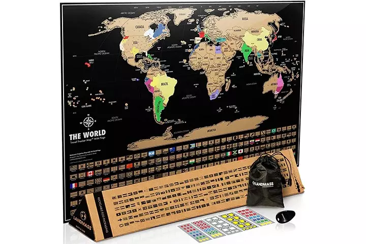 Landmass Scratch Off Map