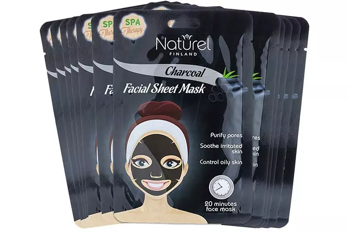 Naturel Finland Korean Charcoal Black Face Mask for Oily Skin and Pores