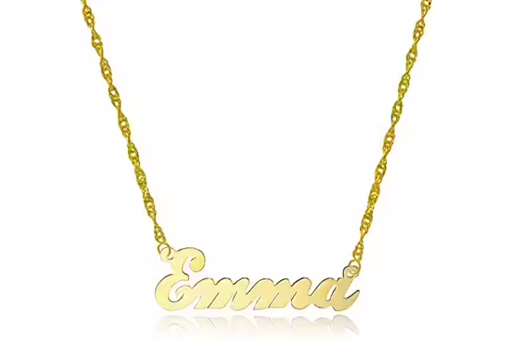 Pyramid Jewellery 10k Yellow Gold Personalized Name Necklace